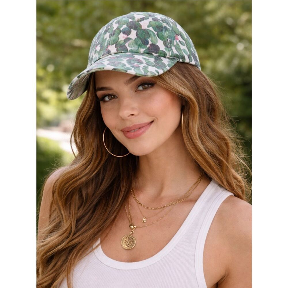 Lucky & Blessed Tropical Cactus Green and White Cap